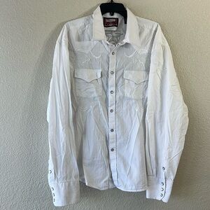 Rock & Roll Cowboy panhandle slim white pearl snap shirt size XXL